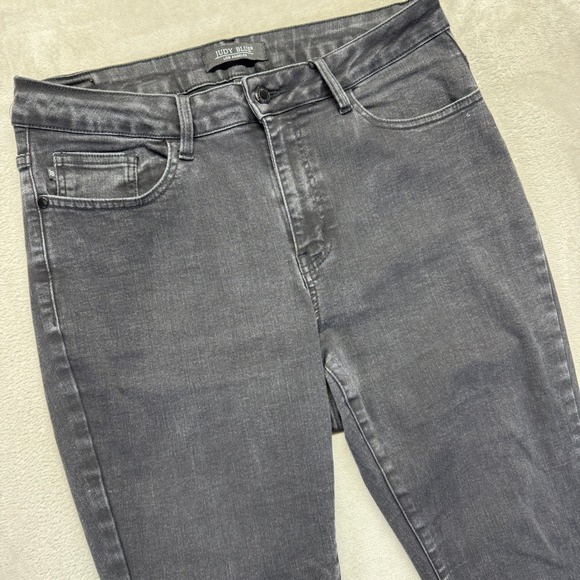 Judy Blue Jeans Womens 16W Skinny Mid Rise Faded Black Wash Denim Non Distressed - Picture 1 of 15